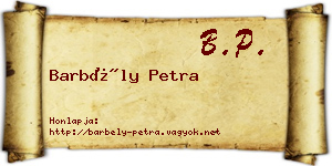 Barbély Petra névjegykártya