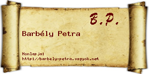 Barbély Petra névjegykártya